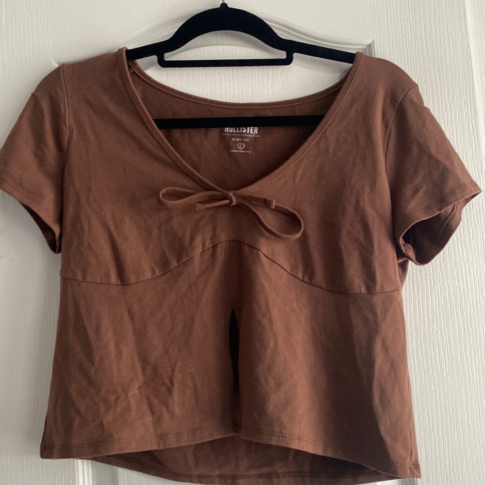 brown Hollister top size large
